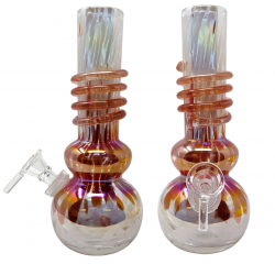 8" Dual Color Double Bubble with Wrap Soft Glass Water Pipe - Glass On Glass [Y2184G]
